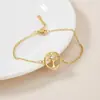 Pulsera de Árbol de la Vida Nueva Estilo Bañada en Oro Real con un Toque de Lujo, Diseño de Nicho, Pulsera Incrustada con Circonitas, Joyería Popular Transfronteriza para Mujeres