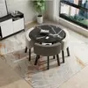 Mesa de comedor plegable que ahorra espacio para uso doméstico en apartamentos pequeños, juego de mesa y sillas para reuniones en tiendas, mesa redonda de recepción para ocio