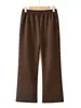 Pantalones acampanados negros de cintura alta para otoño para mujer, pantalones rectos adelgazantes con caída, adecuados para madres de mediana edad y mayores, elegantes pantalones de vestir nuevos