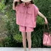Conjunto de Moda Nueva Estilo Adelgazante Versión Coreana Shorts de Verano Conjunto de Dos Piezas para Mujer Figura Petite Favorecedor Chaqueta de Mezclilla Ropa de Trabajo