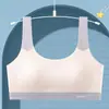 Ropa interior para niñas en desarrollo estudiantes de secundaria niños grandes top tube top chaleco para cubrir el pecho ultra delgado copa fija sujetador sin costuras color de contraste