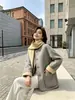 Abrigo de Lana Doble Cara Estilo Coreano Bloque de Color Doble Cara para Mujer Otoño/Invierno Sentido del Diseño Abrigo de Lana de Doble Cara