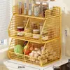 Estante de almacenamiento de cocina multicapa para frutas y verduras, estante de esquina para montar en la pared, cesta de almacenamiento para encimera