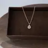 Collar Colgante de Gota de Agua de Circonita Pura Brillante para Mujer, Chapado en Plata de Ley 925 con Oro de 18 Quilates, Lujo Ligero, Sencillo, Exquisito, Cadena Versátil para Clavícula