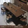 Nova Mesa de Chá de Madeira Maciça Chinesa Conjunto Completo Criativa para Uso Doméstico Mesa de Chá de Laje Grande Mesa de Chá Simples para Sala de Estar Cadeira Mesa de Chá para Varanda