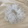 Elástico de Cabelo de Rede Colorido com Bolinhas para Verão para Mulheres, Cordão de Organza Transparente para Rabo de Cavalo e Coques, Acessório de Cabelo Doce para Meninas
