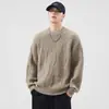 Ropa para Hombre Fengshe / Suéter de Punto Vintage para Hombre, Nuevo Suéter Pulóver de Cuello Redondo Estilo Japonés Otoño e Invierno, Corte Holgado para Parejas