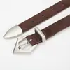 Cinturón de Piel Gamuza Esmerilada para Mujer Nuevo Versátil Hebilla de Pin Cinturón Decorativo para Mujer con Cinturón de Mezclilla Fábrica Stock Listo
