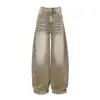 Jeans Americanos de Pierna Ancha para Mujer de Marca Popular, Novedad Primavera 2026, Pantalones de Guadaña Vintage Lavados de Corte Holgado hasta el Suelo