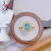 Anel Dourado Estilo Loja de Ouro Areia Dourada Flor Antiga Design de Nicho Anel Luz Luxo Moda Aberto Versátil Joia