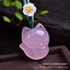 Pingente de Raposa Fofa de Cabeça Grande de Calcedônia Rosa Pode Ser Usado como Pulseira, Vários Pingentes para Celular, Fabricante Feminino da Moda Rosa e Delicado