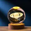 Bola de cristal creativa de cielo estrellado con tallado interior, adorno de luz nocturna luminosa, regalo de cumpleaños, manualidad de decoración de escritorio