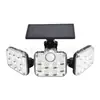 Lámpara de Pared Solar de Tres Cabezales con 333 LEDs Integrados, Lámpara Solar de Cuatro Cabezales para Exteriores con Sensor de Movimiento Humano, Múltiples Cabezales para Patio