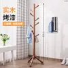 Perchero de Madera Maciza para Piso Perchero de Ropa para Dormitorio Perchero Vertical para Ropa para el Hogar Perchero para Bolsos de Interior de Oficina Otoño/Invierno
