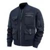 Chaqueta Casual de Montaña para Hombre de Mediana Edad de Primavera y Otoño, Chaqueta Funcional para Exteriores con Múltiples Bolsillos, Chaqueta Impermeable