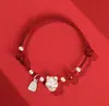 Pulsera de Cuerda Roja de Plata Esterlina Año del Caballo 2026 para Mujer, Año del Zodiaco, Pulsera Roja de Cuerda Trenzada, Joyería de Plata de Alta Gama, Regalo para Novia