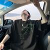Nova Camiseta Masculina Estilo Chinês Manga Curta Branca High-End Verão Estudante Solta Cinco Pontos oversize