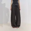 REWEA/Pantalones Mágicos de Moda Cintura Elástica con Cordón de Algodón Tencel Pantalones Casuales Ligeramente Curvos