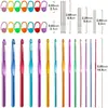 Conjunto de Crochê com 38 Peças, com Agulhas de Crochê Coloridas de Liga de Alumínio de Cabeça Única, Kit Completo de Ferramentas de Tricô DIY e Marcadores de Pontos