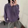 Cardigan de Tricô Elegante com Gola Lapela de Botão Único para Mulheres, Novo Estilo Coreano Outono/Inverno 2026 Versátil Camada de Suéter Casaco Top