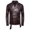 Comercio exterior 2024 Nueva chaqueta de cuero ajustada estilo coreano para motocicleta chaqueta de cuero para hombre Moda británica Chaqueta de cuero PU para hombre