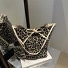 Nueva Bolsa Tote de Lona con Estampado de Leopardo de Gran Capacidad, Bolsa de Hombro Pequeña Competente y a la Moda, Bolsa de Compras Estilo Lazy, Bolsa de Axila