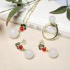 Fábrica al por mayor de Xinjiang Hetian Jade, traje de cuentas de jade blanco para mujer, traje de tres piezas con colgante, pendientes y anillo