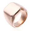 Haiteng joyería de acero de titanio Amazon Caliente Nuevo Estilo anillo dominante para hombre anillo cuadrado liso de acero de titanio