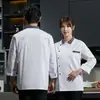 Roupa de Trabalho de Chef Manga Longa Masculina Hotel Cantina Loja de Hot Pot Cozinha Outono e Inverno Roupa de Trabalho Acessório, Fabricação