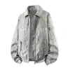 Jaqueta Tie-Dye Camuflada com Forro de Lã Tie-Dye Americano Roupa de Trabalho Jaqueta Grossa com Forro de Lã Masculina Inverno Grossa Casual Solta