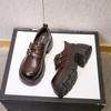Sapatos de Couro com Solado Grosso para Mulheres para Combinar com Saias, Mocassins de Salto Alto, Nova Moda Primavera 2026 Retro Versátil Aumentadores de Altura Sapatos de Salto Único
