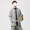 Cardigan de Punto con Botones Contrastantes Estilo Old Money para Hombre Otoño Vibe de Esposo Casual de Punto Holgado Vibe Perezoso Ropa de Abrigo