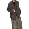 No Demasiado ModernoEncuentro de OtoñoCamisa de Otoño para Hombre de Manga Larga, Versátil Estilo Coreano Sencillo, Falso Dos Piezas, Color Sólido