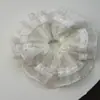 Lazo para el pelo grande plisado con borde de encaje francés, Cuerda para el pelo avanzada, Bola de cuerda para el pelo, Goma para el pelo, Accesorios para el pelo de estilo elegante y relajado