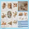Decoraciones navideñas en colores macarrón, pegatinas electrostáticas para puertas y ventanas de cristal, oso polar, Papá Noel, ambiente de renos