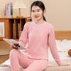 2025 Roupa de Casa Lisa para Meninos e Meninas Roupas de Outono e Calças de Outono Conjunto de Roupa Íntima Básica Macia de Veludo Colorido Algodão com Listras para Jovens