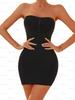 Barriga transfronteiriça europeia e americana contraindo uma peça corpo modelando saia em plástico cintura vestido mulheres embrulhado peito fino sexy bottoming hip saia