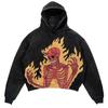 Sudadera holgada con capucha y estampado hip hop Y2K de American Street, nueva, vintage, lavada, para hombre y mujer.