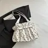 Bolsa Estilo Suave de Puntos Rosas 2026 Bolso Tote Fruncido Material Suave Gran Capacidad Estudiante Viaje Hombro Único Bolso de Mujer