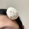 Elástico de Cabelo de Pelúcia Macio com Rato, Elástico de Cabelo Criativo e Fofo de Hamster Cartoon Estilo Japonês, Acessório de Cabelo de Hamster Feminino Atacado