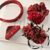 Pinza de Plátano Retorcido Roja con Lazo para Año Nuevo y Navidad para Mujer, Dulce Accesorio para el Cabello de Princesa para Cola de Caballo
