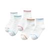C062 Calcetines Infantiles al por Mayor Primavera y Verano Raya Ondulada Simple Calcetines de Malla Transpirable Color Liso Calcetines de Algodón para Niños y Niñas