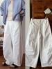 ¡Finalmente hice unos pantalones blancos finos de recompensa! Pantalones gruesos de verano holgados, ajustados, con caída, de moda