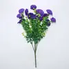 Glória-da-manhã de Eucalipto Popular Cruzamento Flores Artificiais Artificiais Buquê de Flores Falsas Decoração Externa para Casa Plantas Verdes