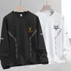 Sudadera de hombre para primavera y otoño, talla grande, versátil, holgada, casual, moderna, jersey de cuello redondo, gruesa, camisa base elegante