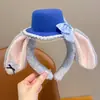 Diadema de Fiesta de Desempeño de Oficial de Policía Conejo de Zootopia, Pasador de Cabello de Orejas de Conejo para Actuación, Tocado para Fotos de Parque de Atracciones para Mujeres