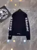 24SS CH letra collar estampado flor brazo manga larga camiseta amantes transfronterizo exclusivo