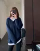 Moletom com Capuz Design de Nicho Falso Duas Peças Solto Emagrecedor Patchwork Casual Top Feminino Outono Inverno Novo H093002