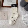 Calcetines de Invierno para Mujer con Lindo Moño y Diseños de Gatos, Transpirables, Versátiles, Calcetines de Media Pantorrilla Modernos, Calcetines Holgados Bloqueados por Color