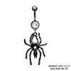 Anillo de Ombligo Azul con Ojos Grandes y Alas de Acero Inoxidable Europeo y Americano Transfronterizo Joyería para Perforación de Ombligo Araña Cruz